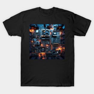 Cyber Circuit Cityscape T-Shirt